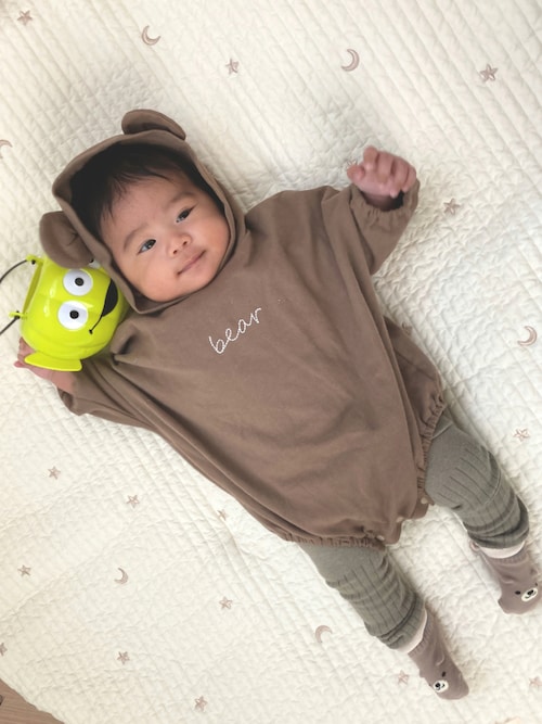 Lia*さんのロンパース「アニマルなりきり スウェットロンパース(devirock|デビロック)」を使ったコーディネート