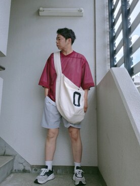 「lot holon（ロットホロン）のアイテム（Tシャツ/カットソー）」を使った、ゆうさん（メンズ・170cm）の夏コーディネート