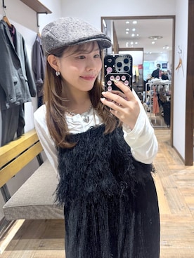 「GLOBAL WORK（グローバルワーク）のサラサラヘンリーネック長袖プルオーバー/1017895（Tシャツ/カットソー、ホワイト系）」を使った、shizuruさん（レディース・149cm）の秋コーディネート