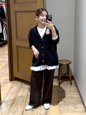 「GLOBAL WORK（グローバルワーク）のスッキリイージーパンツ/571422（その他パンツ、ブラウン系）」を使った、shizuruさん（レディース・149cm）の秋コーディネート