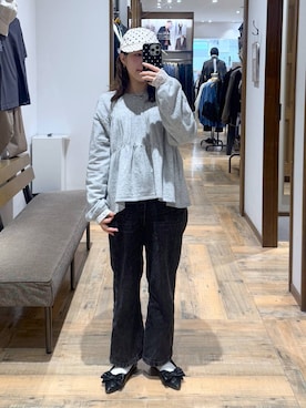「アイテム（帽子）」を使った、shizuruさん（レディース・149cm）の春コーディネート