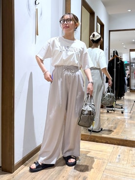 「アイテム（ボストンバッグ）」を使った、shizuruさん（レディース・149cm）の夏コーディネート