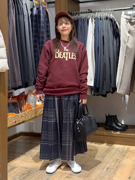 「ウエストゴム」｜「アイテム（帽子）」を使った、shizuruさん（レディース・149cm）の秋コーディネート