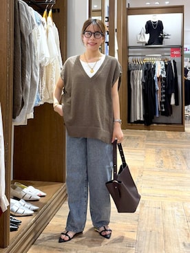 「GLOBAL WORK（グローバルワーク）のGOODデニムバギーパンツ/118365（デニムパンツ）」を使った、shizuruさん（レディース・149cm）の夏コーディネート