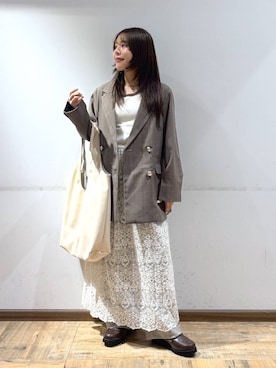 「GLOBAL WORK（グローバルワーク）のアイテム（テーラードジャケット）」を使った、shizuruさん（レディース・149cm）の秋コーディネート
