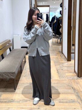 「GLOBAL WORK（グローバルワーク）のらくっション撥水バレエ/135873（バレエシューズ、シルバー系）」を使った、shizuruさん（レディース・149cm）の冬コーディネート