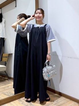 「GLOBAL WORK（グローバルワーク）のアイテム（オールインワン・サロペット）」を使った、shizuruさん（レディース・149cm）の夏コーディネート