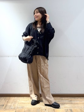 「GLOBAL WORK（グローバルワーク）の推しごとギャザートート/495802（トートバッグ）」を使った、shizuruさん（レディース・149cm）の秋コーディネート