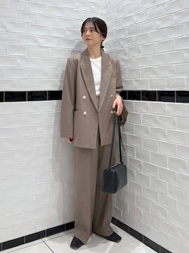 「A part by（アパートバイ）のソフトスクエアバッグ（ハンドバッグ）」を使った、nakaさん（レディース・155cm・40代）の秋コーディネート