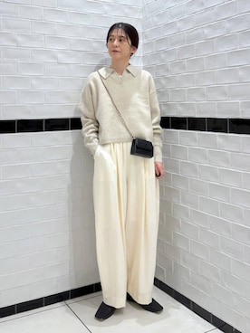 「アイテム（スラックス）」を使った、nakaさん（レディース・155cm・40代）の秋コーディネート