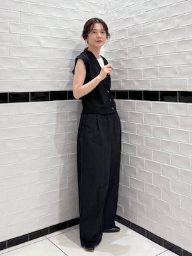 「アイテム（ベスト）」を使った、nakaさん（レディース・155cm・40代）の夏コーディネート