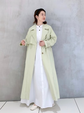 「アパートバイローリーズ」｜「アイテム（トレンチコート）」を使った、nakaさん（レディース・155cm）の冬コーディネート