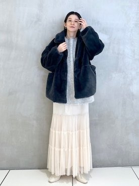 「アパートバイローリーズ」｜「アイテム（ジャケット/アウター）」を使った、nakaさん（レディース・155cm）の冬コーディネート