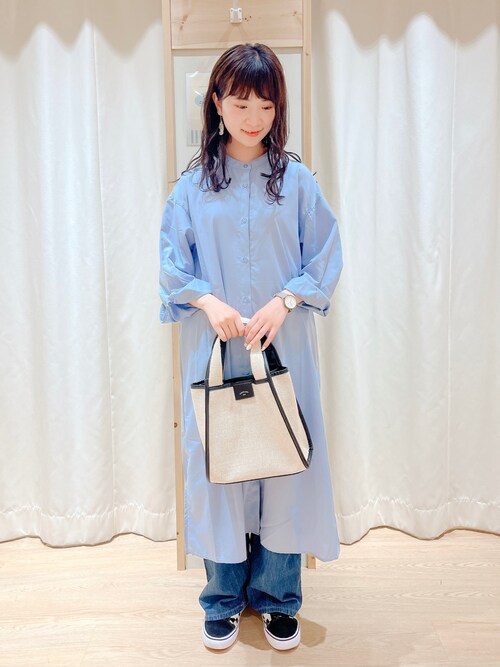 SM2 サマンサモスモス バンドカラー シャツ ワンピース sizeF/黒