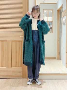 「ロングカーディガン」｜みやもとなのこさん（レディース・153cm・20代）の秋コーディネート