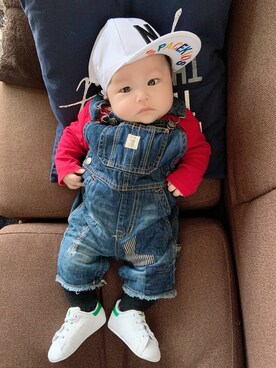 「babyGAP（babyGAP）のアイテム（オールインワン・サロペット）」を使った、DOM★さん（キッズ・70cm）の夏コーディネート