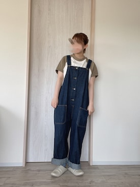 「ニコアンド」｜「アイテム（サロペット/オーバーオール）」を使った、belico*さん（レディース・148cm）の春コーディネート