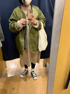 「ARMY TWILL（アーミーツイル）のアイテム（その他アウター）」を使った、ゆきさん（レディース・160cm）の冬コーディネート