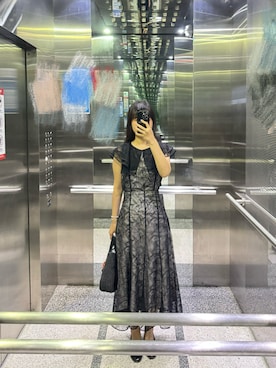 「JILL by JILL STUART（ジルバイジルスチュアート）のアイテム（スカート、ブラック系）」を使った、sisis_4110さん（レディース・166cm）の夏コーディネート