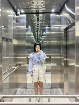 「LILY BROWN（リリーブラウン）のアイテム（トップス、ブルー系）」を使った、sisis_4110さん（レディース・166cm）の秋コーディネート