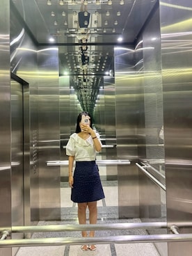 「DEICY（デイシー）のアイテム（スカート、ブルー系）」を使った、sisis_4110さん（レディース・166cm）の夏コーディネート