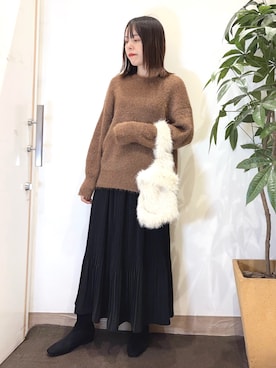 「SHOO・LA・RUE（シューラルー）のアイテム（ブーツ）」を使った、むなかたさん（レディース・159cm）の秋コーディネート