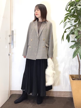 「SHOO・LA・RUE（シューラルー）のアイテム（ブーツ）」を使った、むなかたさん（レディース・159cm）の秋コーディネート