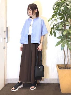 「DRESKIP（ドレスキップ）のアイテム」を使った、むなかたさん（レディース・159cm）の夏コーディネート
