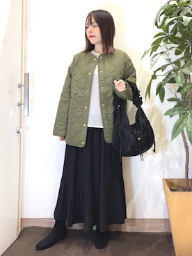 「SHOO・LA・RUE（シューラルー）のアイテム（ブーツ）」を使った、むなかたさん（レディース・159cm）の秋コーディネート