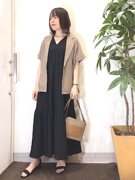 「DRESKIP（ドレスキップ）のアイテム（テーラードジャケット）」を使った、むなかたさん（レディース・159cm）の夏コーディネート