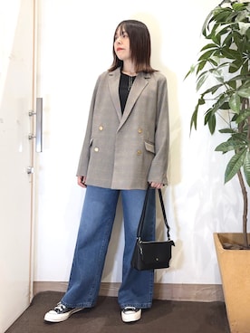 「SHOO・LA・RUE（シューラルー）の【軽量】ふわっと軽いフラップショルダーバッグ（ショルダーバッグ）」を使った、むなかたさん（レディース・159cm）の秋コーディネート