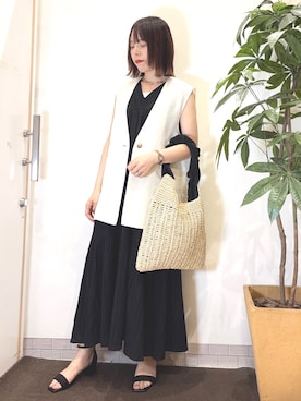 「ジレ」｜むなかたさん（レディース・159cm）の夏コーディネート