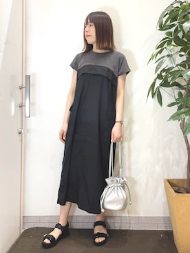 「DRESKIP（ドレスキップ）のアイテム（ワンピース/ドレス）」を使った、むなかたさん（レディース・159cm）の夏コーディネート