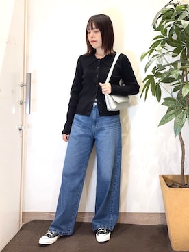 「SHOO・LA・RUE（シューラルー）の【軽量】ふわっと軽いフラップショルダーバッグ（ショルダーバッグ）」を使った、むなかたさん（レディース・159cm）の秋コーディネート