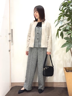 「アイテム（セットアップ）」を使った、むなかたさん（レディース・159cm）の秋コーディネート
