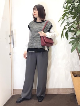 「アイテム（その他シューズ）」を使った、むなかたさん（レディース・159cm）の秋コーディネート