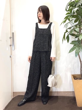 「アイテム（セットアップ）」を使った、むなかたさん（レディース・159cm）の秋コーディネート