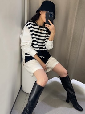 「AKTE」｜「アイテム（帽子）」を使った、KIRINAさん（レディース・160cm）の秋コーディネート