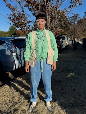 「アイテム（ナイロンジャケット）」を使った、kpさん（メンズ・176cm）の秋コーディネート