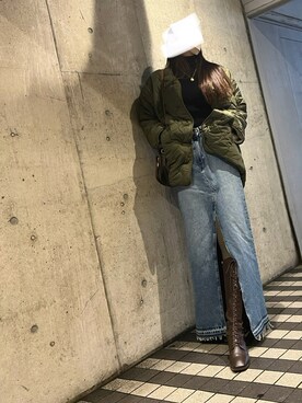 「apres jour mignon（アプレジュールミニョン）のアイテム（ジャケット/アウター）」を使った、ちゃさん（レディース・171cm）の冬コーディネート