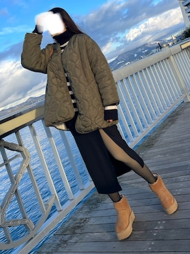 「apres jour mignon（アプレジュールミニョン）のアイテム（ブルゾン）」を使った、ちゃさん（レディース・171cm）の冬コーディネート