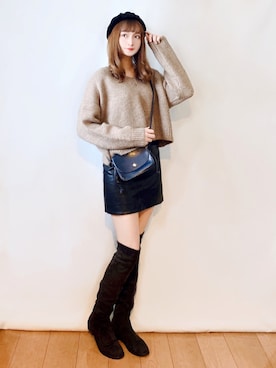 「LAULHERE（ロレール）のVERITABLE/ベリタブル（ハンチング/ベレー帽）」を使った、まお♡さん（レディース・163cm）の秋コーディネート