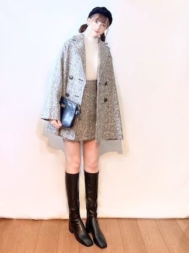 「one after another NICE CLAUP（ワンアフターアナザーナイスクラップ）のアイテム（その他アウター）」を使った、まお♡さん（レディース・163cm）の秋コーディネート