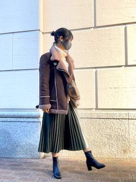 「HOTPING（ホッピン）のアイテム」を使った、Camabokoさん（レディース・158cm）の冬コーディネート