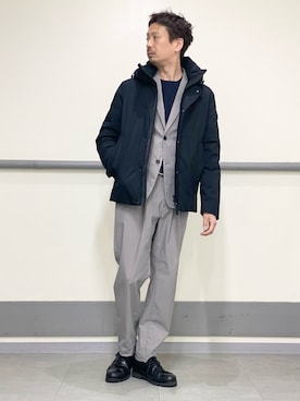 「アイテム（セットアップ）」を使った、OMIさん（メンズ・180cm）の秋コーディネート