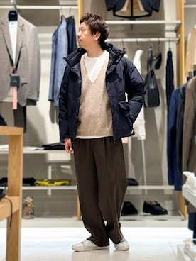「+phenix（プラスフェニックス）のアイテム」を使った、OMIさん（メンズ・180cm）の秋コーディネート