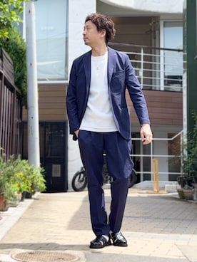 「アイテム（セットアップ）」を使った、OMIさん（メンズ・180cm）の春コーディネート