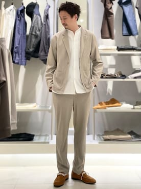 「アイテム（テーラードジャケット）」を使った、OMIさん（メンズ・180cm）の冬コーディネート