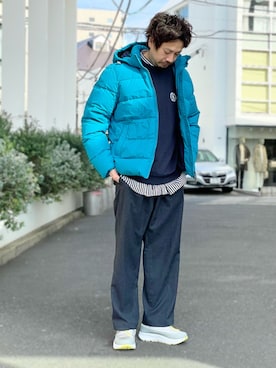 「アイテム（ダウンジャケット/コート）」を使った、OMIさん（メンズ・180cm）の秋コーディネート