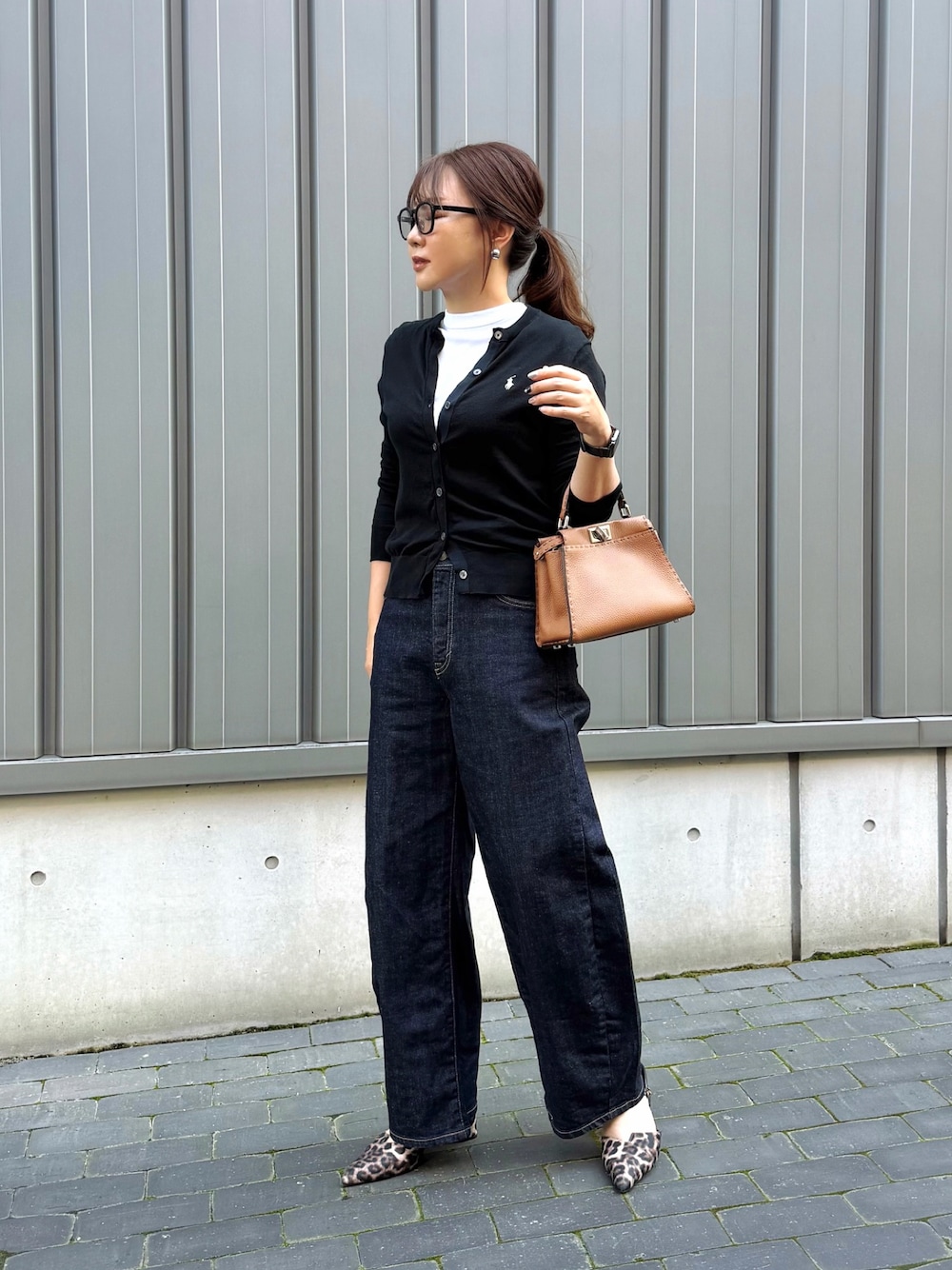 POLO RALPH LAURENのカーディガン/ボレロを使った「ワイドパンツ」の